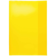 HERMA 19602 Heftumschläge A4 Transparent Gelb, 10 Stück, Hefthüllen aus strapazierfähiger, abwischbarer & extra dicker Polypropylen-Folie, durchsichtige Heftschoner Set für Schulhefte, farbig