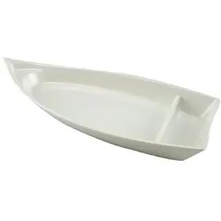 Efay Weißes Sushi Boot Kamome aus Melamin 30,2 x 14,1 cm