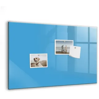 Tulup Magnettafel Notiztafel aus Gehärtetem Glas, 5 Magnete, Marker und Schwamm blau 60 cm x 40 cm