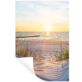 MuchoWow Wandtattoo Strand - Sonne - Düne - Gras - Sand - Horizont 80x120 cm , Kunststoff , 80x120x0.1 cm , Tapeten & Wandverkleidungen, Wandtattoos & Sticker