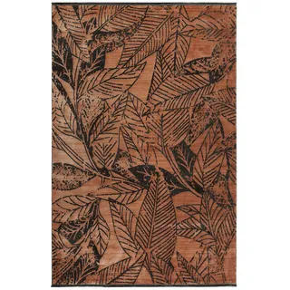 Esprit Webteppich , Braun, Cognac , Textil , Floral , rechteckig , 120x170 cm , Oeko-Tex® Standard 100 , für Fußbodenheizung geeignet, in verschiedenen Größen erhältlich, pflegeleicht, leicht zusammenrollbar , Teppiche und Böden, Teppiche, Webteppiche
