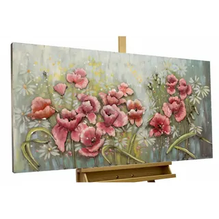 Kunstloft Metallbild Rosa 120/60 cm , Grün, Pink , Metall , 5.5x60 cm , Bilder & Rahmen, Bilder, Holz & Metallbilder