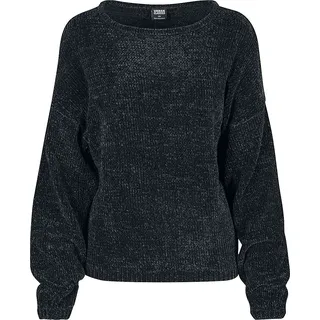 URBAN CLASSICS Damen TB2354-Ladies Oversize Chenille Sweater Sweatshirt, Schwarz (Black 00007), X-Large