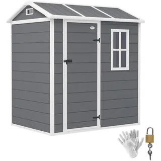 Outsunny Gerätehaus 2,1 m2 1,86 x 1,30 m Grau