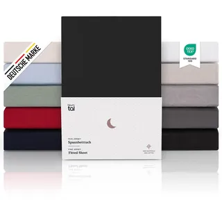Blumtal Spannbettlaken Baumwolle-Jersey 200 x 270 cm Schwarz
