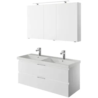 Pelipal Badezimmer , Weiß Hochglanz , Holzwerkstoff , 2 Schubladen , 120 cm , Made in Germany , hängend, Typenvielfalt , Badezimmer, Badmöbelsets & Badmöbelserien, Badmöbel-Sets