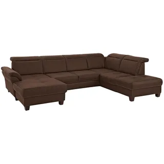 OTTO home Wohnlandschaft Mikrofaser 3-Sitzer Dunkelbraun
