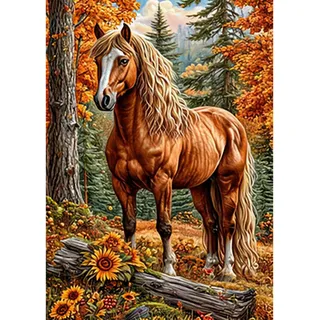 Auremi Pferd Diamond Painting Erwachsene, 5D Tiere Diamant Painting Bilder Erwachsene, DIY Diamond Painting Bilder Diamant Malerei Set für Wanddekoration 30x40cm