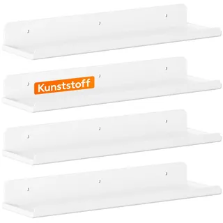 Lifewit 4 Pack Kunststoff Wandregal, 35,5 x 10,2 cm Hängeregal für Kinderzimmer Schlafzimmer Wohnzimmer Bad Küche, Schweberegal Regalbrett trag. 6KG, Bilderleiste Bücherregal Kinder Wand, Weiß
