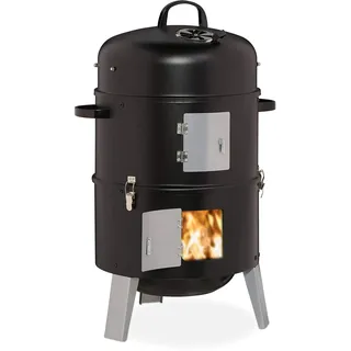 Relaxdays Smoker 3in1 schwarz
