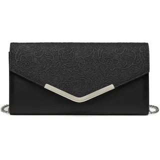 Miss Lulu Damen Clutches Spitze Tasche Geblümt Clutch Tasche Damen Elegante mit Kette Umhängetasche Handtasche Geschenk für Mädchen Party Hochzeit Braut Mom Bankett Abend Mode