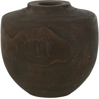 J-Line Vase, Holz, mittelgroß, Schwarz