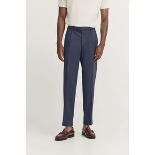 bugatti Bundfaltenhose mit Stretch und Bundfalten, blau