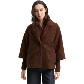 Tom Tailor Damen Bouclé Cape Jacke im 2-in-1-Look