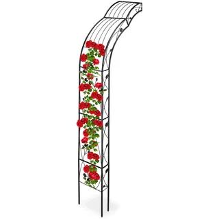 Relaxdays Rosenbogen 256 x 39 x 72 cm Schwarz