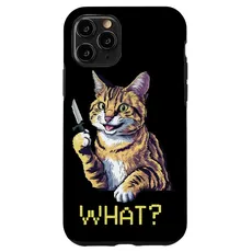 Hülle für iPhone 11 Pro Katze Messer Design Witzige Tier Katzen