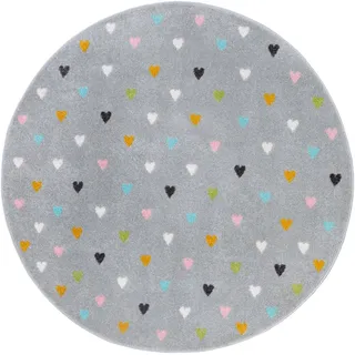 HANSE HOME Kinderteppich »Adventures Little Hearts«, rund, 7 mm Höhe, Spielteppich, weich, Kinderzimmer, Kurzflor, Spielunterlage, Teppich bunt