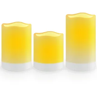 salipt Solar Kerzen für Außen, Solar Kerzen Outdoor Wasserdichte LED Kerzen Flackernde Flamme, Solarkerzenlicht Draußen Garten Partei Hochzeit Festival Dekoration, Flackern Warmweiß Licht, 3 Stück