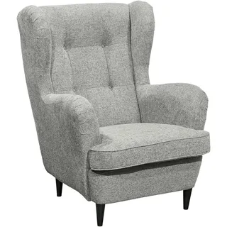 Sconto MID.YOU Ohrensessel Oskar - grau - 78 cm Made in EU, Wohnzimmer, Sessel, Ohrensessel