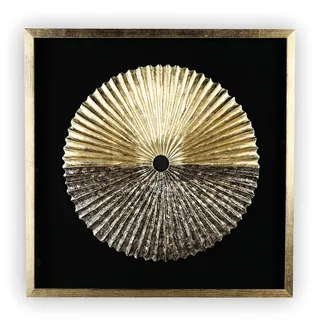 Casablanca 71959 Bild Plato Holz Glas goldfarben schwarz Rahmen goldfarben Handgearbeitet Gold Schwarz 80cm x 80cm