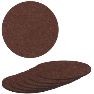 mumbi Filzuntersetzer Braun 20cm 6er Set/Glasuntersetzer, Untersetzer rund 3mm dick