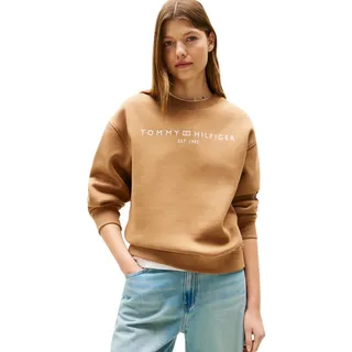 Tommy Hilfiger Damen Sweatshirt ohne Kapuze, Braun (Hickory), XXXL