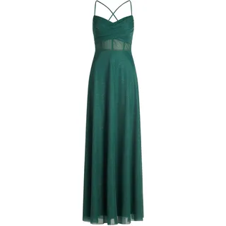 Abendkleid VERA MONT "Abendkleid im Glitzer-Look", Damen, Gr. 40, EURO, grün (grün, silber), Obermaterial: 100% Polyester PES., Kleider Abendkleid
