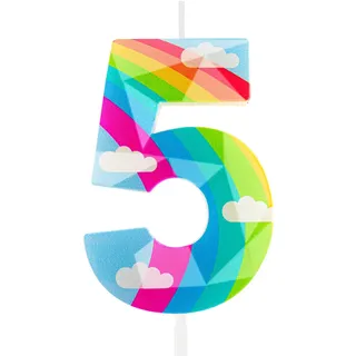 Geburtstagskerzen Nummer 5 Regenbogen 3D entworfen Kerzen Kuchen Dekorationen Happy Birthday Kerze für Mädchen Junge Frauen Jahrestag Feiern Party Supplies