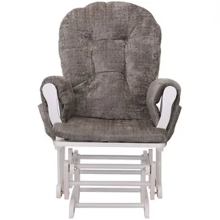 MCW Relaxsessel C76 Chenille 75 x 75 x 75 cm Hellgrau mit Hocker