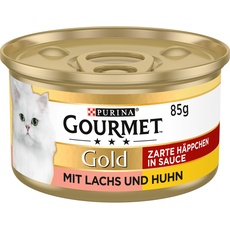 Bild Gourmet Gold Zarte Häppchen in Sauce Lachs & Huhn 12 x 85 g