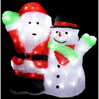 Lex LED Santa Claus mit Schneemann 90 LEDs