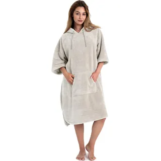 my home Badeponcho »Lillou, Surfponcho ideal für Sauna, Spa & im Urlaub« 1 Stk. weich und kuschelig, plüsch, Fleece, Unisex, für Damen und Herren, beige