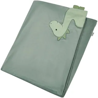 Sterntaler Babydecke Dino Rexi - Schmusedecke beidseitig verwendbar mit niedlicher Applikation - weiche Kuscheldecke Baby aus feinem Boa und Jersey - Kinder Decke, mattgrün