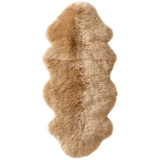 Teppich HEINE HOME Gr. 2, braun (camel), B:63cm H:70mm L:175cm, Lammfell, Lammwolle, Teppiche, Teppich