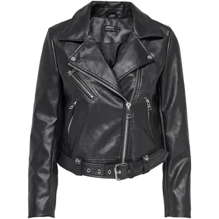 Only Damen ONLVERA Faux Leather Biker CC OTW Jacke, Black, L