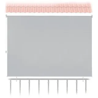 Relaxdays Seitenmarkise 140 x 180 cm grau Kunststoff