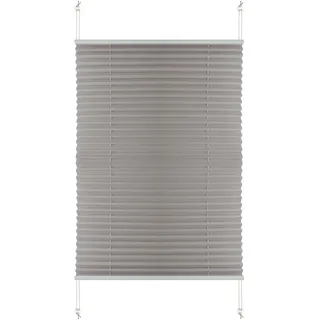 S SIENOC Hellgrau Plisse-Rollo Jalousie Plisseerollo Easyfix ohne Bohren verspannt Faltstore Rollo Klemmfix Sonnenschutzrollo Seitenzugrollo Faltrollo für Fenster Tür 85x130cm