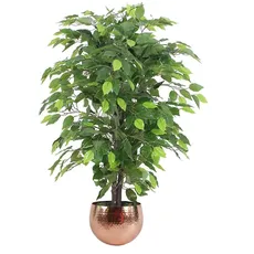 Leaf Design UK Künstliche realistische Topfpflanzen, grüner buschiger Ficus-Kupfer, 90 cm