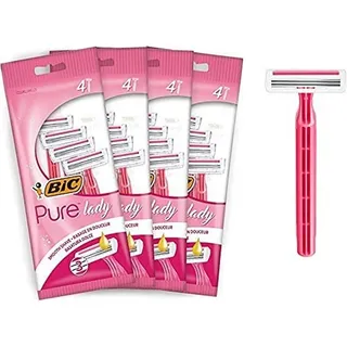 BIC Pure Lady Rasierer Damen, 16 Einwegrasierer mit je 3 Klingen, & Shea Butter für eine sanfte Rasur