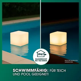 EasyMaxx Solarleuchte Weiß 12 Farben inkl. Erdspieß & Dämmerungssensor