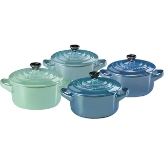 Le Creuset Mini Cocotte Topf-Set 4-tlg. metallics blau-grün