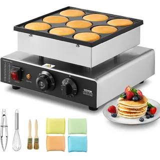 Vevor Mini-Pfannkuchenmaker Silber