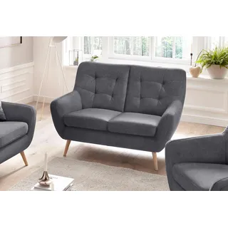 exxpo - sofa fashion Couch Mikrofaser 2-Sitzer Grau
