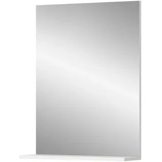 Inn.Furn Spiegel weiß 60 x 79 cm, Wandspiegel mit Ablage , Holzwerkstoff , Uni , Rechteckig , 60x79x18 cm , FSC Mix , Badezimmer, Badezimmerspiegel, Badspiegel