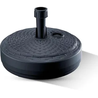 GARDENIX Sonnenschirmständer Rund Anthrazit Rattanoptik aus Kunststoff befüllbar mit Sand, Wasser, Kies zu Garten, Strand, Terrasse -Sonnenschirm Schirmhalter Schirmständer Schirmständer Ständer