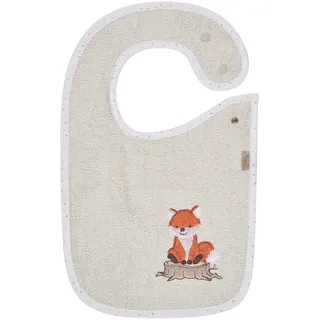 Sterntaler Lätzchen Fuchs Filou - saugfähiges Frottee (Baumwolle) mit niedlicher Stickerei - wasserundurchlässige Einlage & Druckknopfverschluss auf der Schulter - Geschenk, ab Geburt, lichtgrau