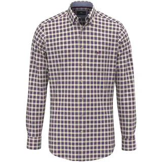 FYNCH-HATTON Langarmhemd mit Logo Stickerei, deep merlo