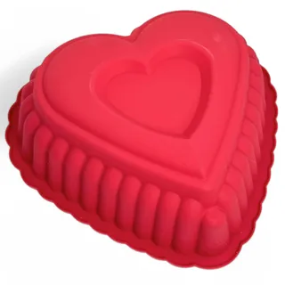 MIJOMA Silikon Backform Herz – 24 cm – Antihaft-Backform für Kuchen & Torten – Hitzebeständig bis 200°C – Spülmaschinenfest – BPA-frei – Rote Herzbackform für Valentinstag & Geburtstage