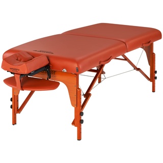 Master Massage Santana Mobile Massageliege Reiki Kosmetikliege Therapiebett Massagebank Behandlungsliege Klappbar Holz, Zimt, 79 cm