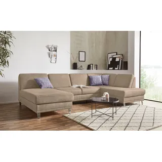 sit&more Wohnlandschaft U-Form Federkern 3-Sitzer Beige